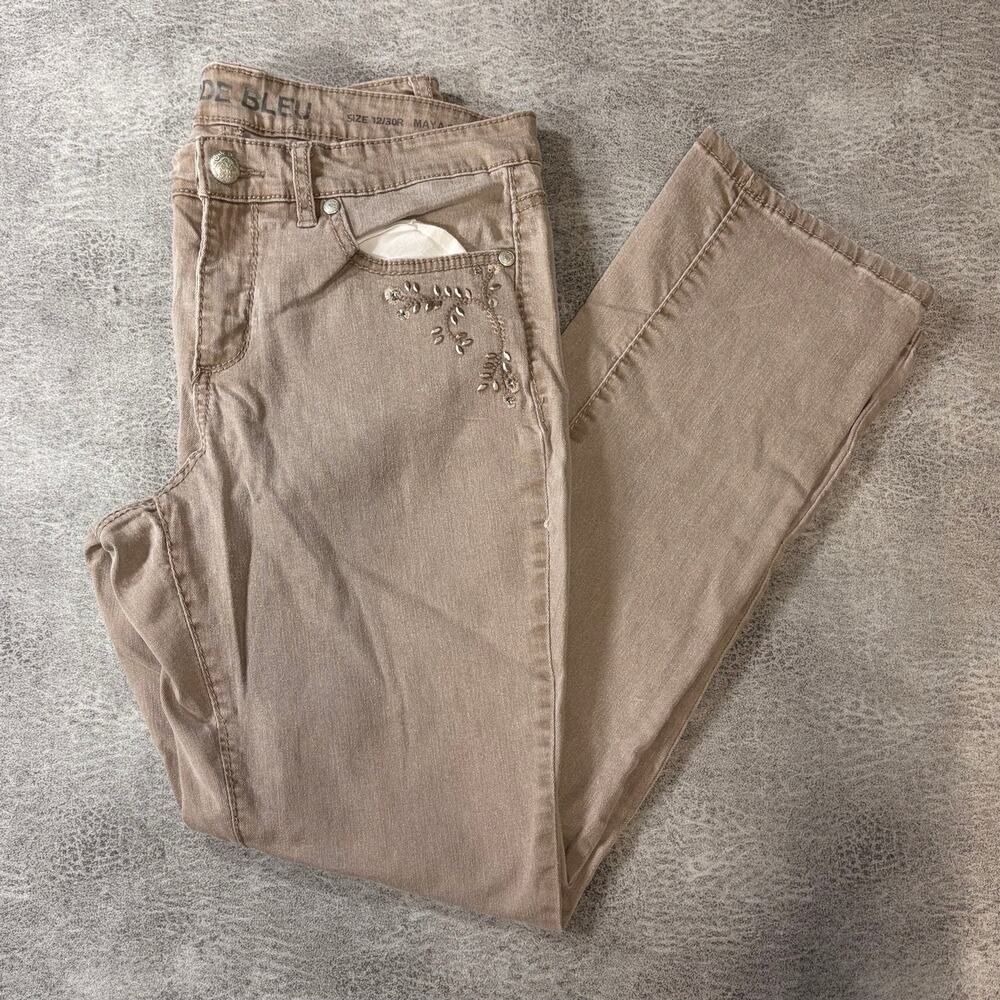 Y2k Beige Embellished Slim Pants